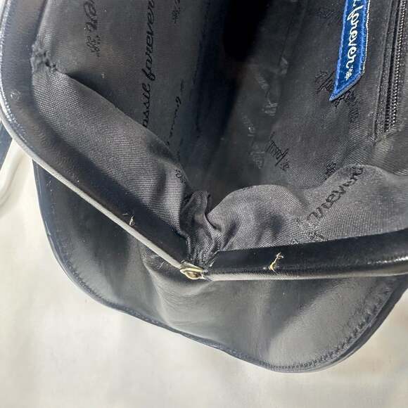 Fossil Forever Vintage Black Leather Kiss-Lock Shoulder Bag - Picture 10 of 10